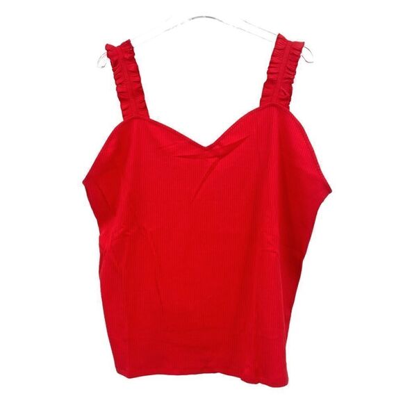 NWT Sugarlips Women’s Red Ruffle Strap Knit Tank Size 3X - Picture 3 of 7